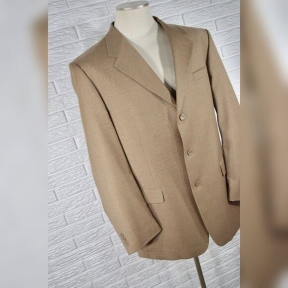 Lazetti Couture Mens Super 120s Wool Suit Jacket Size 42L - Picture 2 of 7
